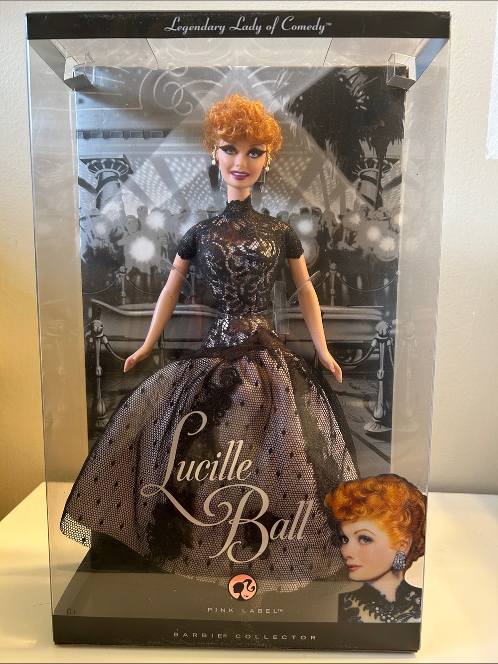 Mattel Lucille Ball Doll in Black and Peach Dress